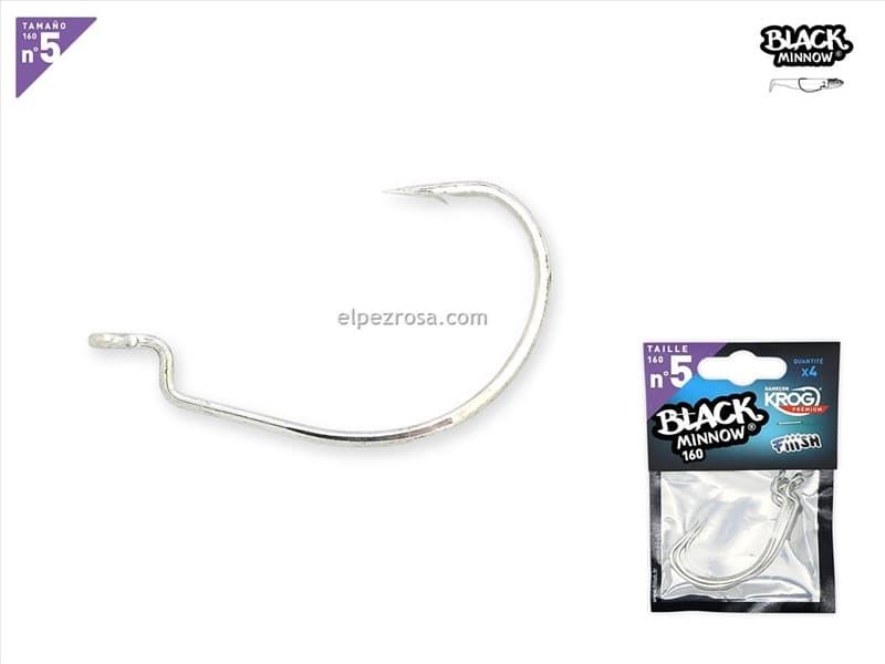 Black Minnow 160 (Nº5) - 4 Anzuelos Krog Premium by VMC - Imagen 1