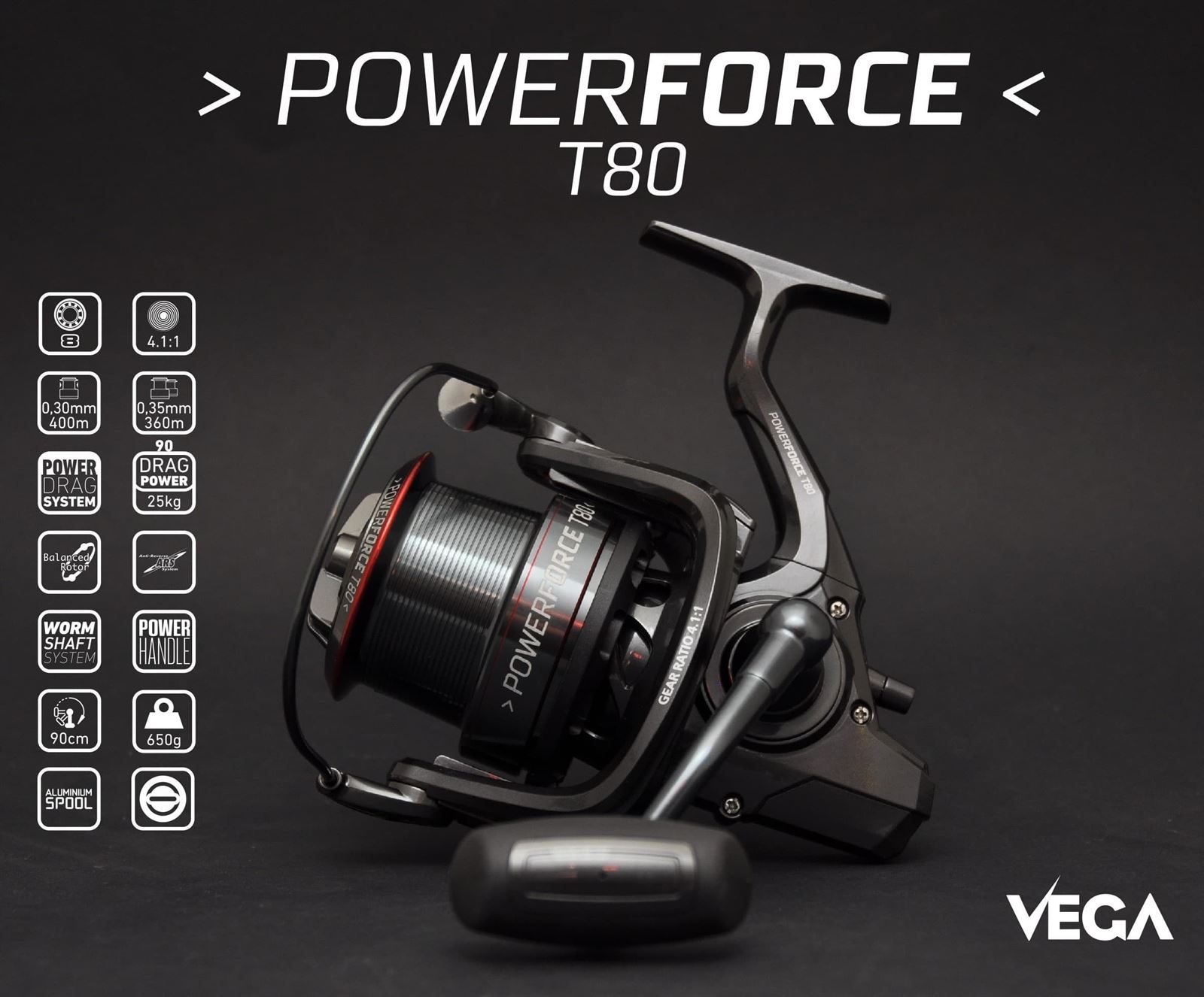 CARRETE POWER FORCE T80 DE VEGA - Imagen 1