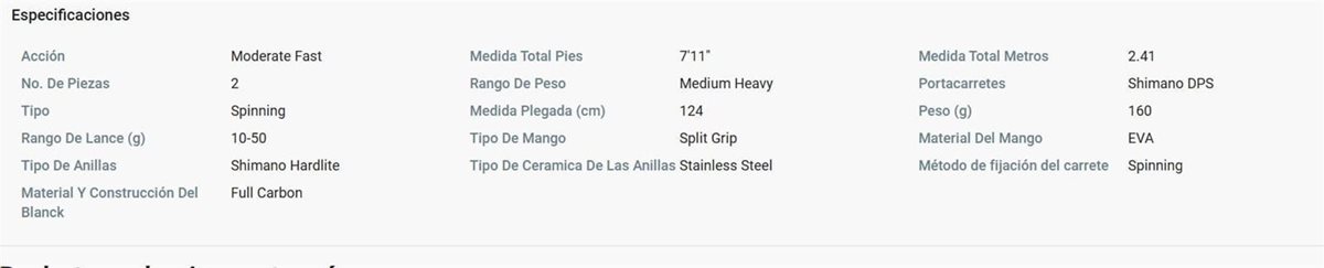 Caña Vengeance DX Spin Sea Bass 2,41m 10-50g 2pc - Imagen 2