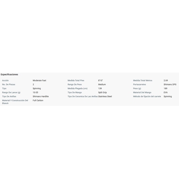 Caña Vengeance DX Spin Sea Bass 2,69m 10-35g - Imagen 2